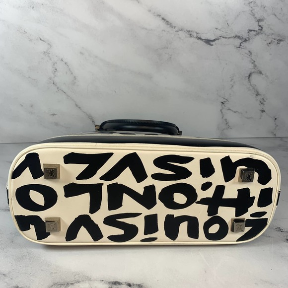 ❌❌ Louis Vuitton Graffiti Alma bag vintage tote Stephen Sprouse black/white - Picture 5 of 16